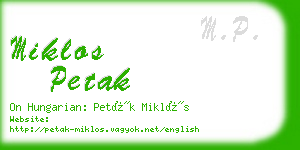 miklos petak business card